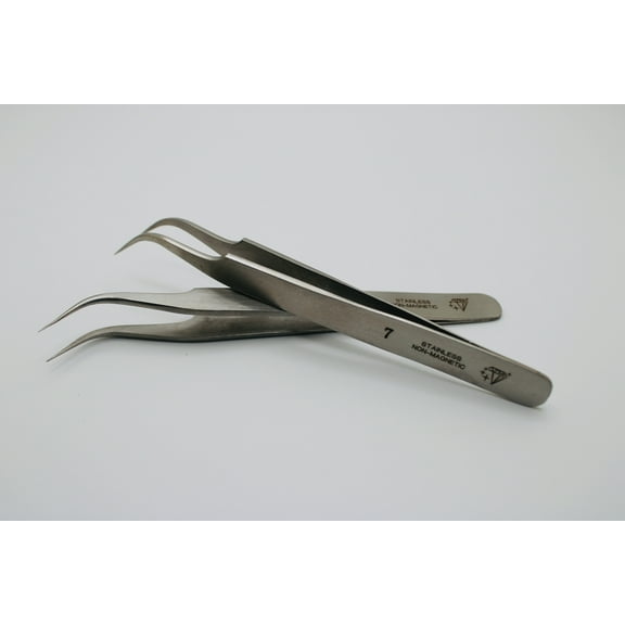 Diamond star Tweezers #7 High-precision. Non Magnetic Stainless Steel. Hand Made