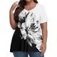 thumbnail image 2 of Camiseta de Manga Corta de Cuello en V Sólido Casual, Camisetas de Manga Corta para las Mujeres, 2 of 7