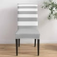 thumbnail image 4 of Chair Covers Grey and White Stripe Dining Chair Slipcovers Simple Style Stretch Removable Chair Seat Protector Home Dinning Room Party Decoration Set of 6, 4 of 6