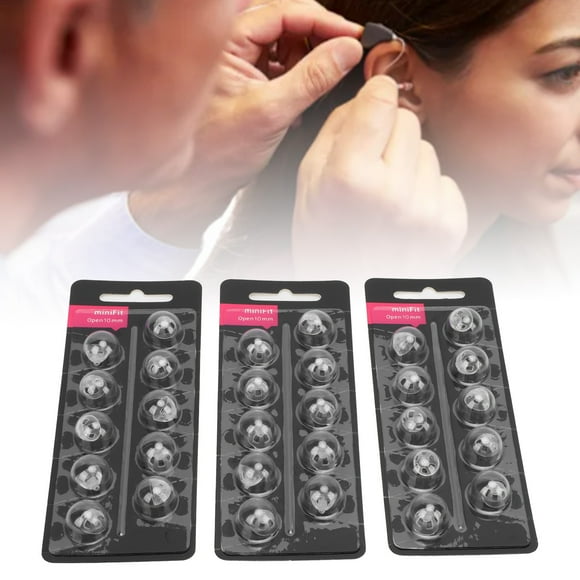 Hearing Open Dome, Black 30pcs Sound Aid Domes for Minifit for Outdoor 8mm/0.31in,10mm/0.39in