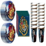 Wizarding World Party Pack - 16 Plates, 16 Napkins, 16 Cups - Magical Harry Potter Birthday Supplies for Fans of the Boy Who Lived