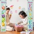 thumbnail image 6 of Mixed Bunny Eggs Welcome Sign Easter Banner Easter Porch Sign For Front Door Porch Wall Decorations, 6 of 6
