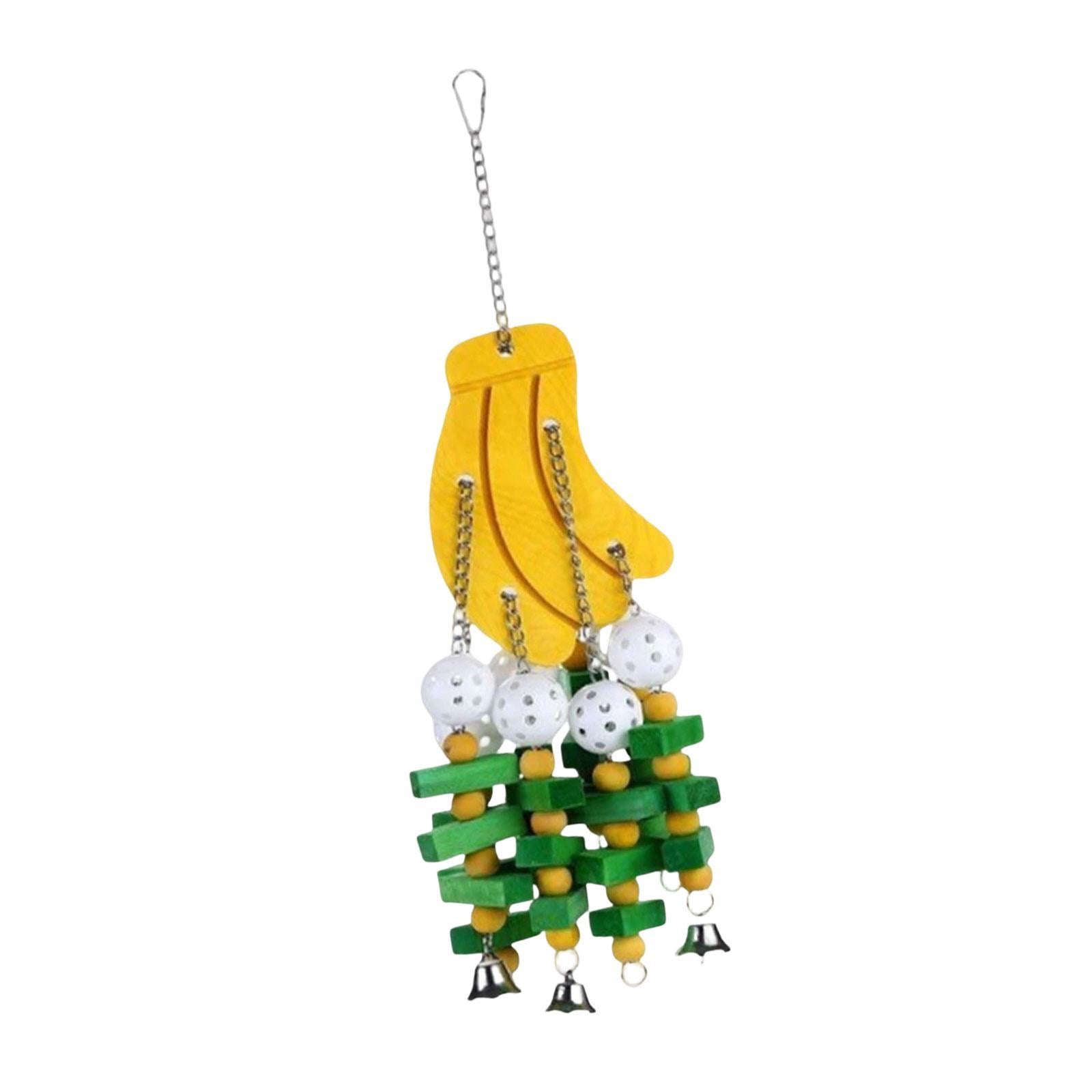 Serenable Parrot Chewing Toy Bird Toy with Hook Boredom Breaker Hanging Cage Accessory for Cockatiels Budgie Conures Lovebird Cockatoos