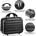 thumbnail image 4 of Valise Rigide 2 Pcs Bagage à Main Léger avec Roues Pivotantes Valise Roulante 22X14X9 Approuvée par les Compagnies Aériennes Pc+Abs Serrure Tsa Coque Rigide de Voyage 14/20 Pouces 2 Pcs, Noir, 4 of 5
