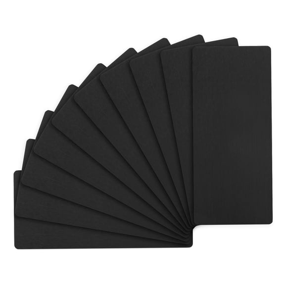 Uxcell 10-Pack Anodized Aluminium Laser Engraved Mount Metal Plate 2x1x0.03 Inch with Self Adhesive for DIY Laser Printing[Black]