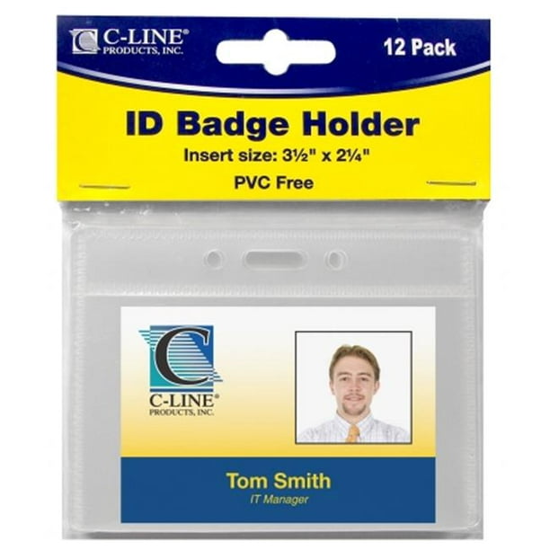 C-line Produits Inc 89732 Porte-Badges d'Identification Horizontale 12 Pack de 5