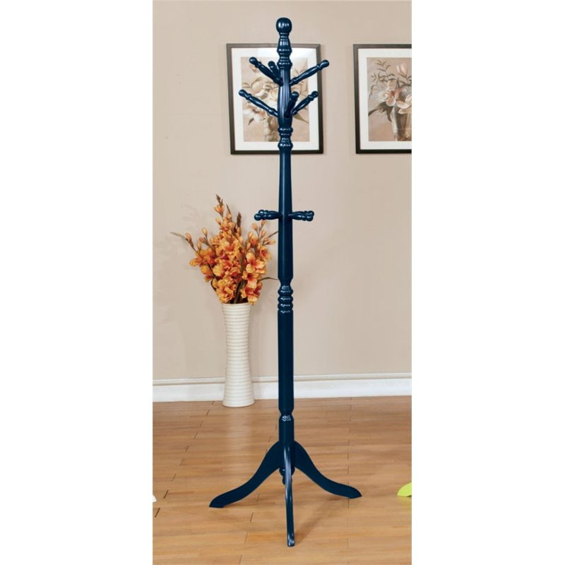 Furniture of America Geller Cottage Wood Kids Coat Rack in Blue
