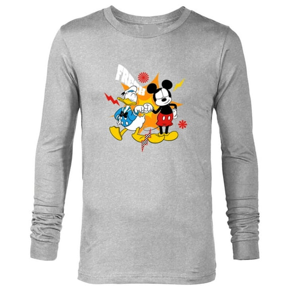 Disney Mickey Friends Mickey Mouse and Donald Duck Fresh - Long Sleeve T-Shirt for Men - Customized-Athletic Heather