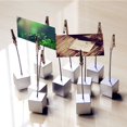 thumbnail image 4 of Xiaoyztan 10 Pcs Base Cube en Résine Argentée Clip Alligator Support de Table pour Mariage Fête Ou Réunion Affichage Clips Alligator Support de Panneau, 4 of 5