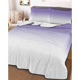 thumbnail image 3 of Quilts Twin Size, Purple White Ombre Soft Comforter Bedding Set for Bed, Purple Gradient Color Modern Abstract Art Lightweight Quilted Bedspread with Pillow Cover(2 Pieces) for All Season, 68x86 Inch, 3 of 6