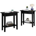 thumbnail image 1 of Gymax 2 Pcs Table d'Appoint à 2 Niveaux pour Canapé, Table Basse, Table de Nuit pour Chambre et Salon, Noir, 1 of 10