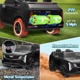 thumbnail image 3 of 24V 2 Seater Ride on Cars, Licensed Cadillac Escalade IQ Powered Ride on Toys Truck with Remote Control, 4 Wheels Spring Suspension, LED Light, Electric Cars for Kids Ages 3-8 Gifts, Black, 3 of 11