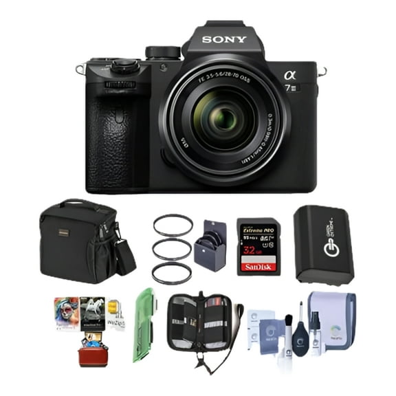Sony Alpha a7 III 4K Mirrorless Camera w/28-70mm Lens, Bundle w/Included Value