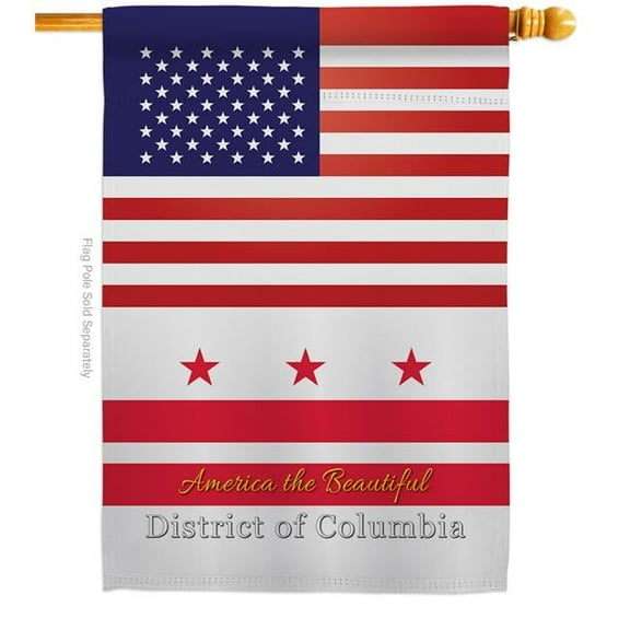Americana Home & Garden H140560-BO 28 x 40 in. USA District of Columbia American State Vertical House Flag with Double-Sided Decorative Banner Garden Yard Gift
