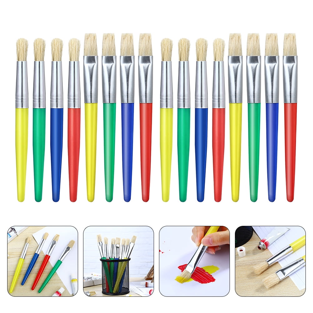 16 Pcs DIY Painting Brushes Children's Paints Brushes Kids Paint Brush Set  