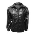 thumbnail image 6 of BiZtdJrK Faux Leather Jackets for Women Lapel Collar Long Sleeve Biker Jacket Full Zip Fashion Street Motorcycle Outerwear Black XL, 6 of 8
