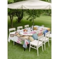 thumbnail image 3 of Easter Outdoor Tablecloth - 52x70 Inch Rectangle Dining Table Cover, Pink Tulip Flowers Spring Watercolor Bunny Floral Waterproof Outdoor Table Cloth with Umbrella Hole & Zipper for Picnic/Patio, 3 of 7