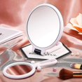 thumbnail image 4 of 2 Pieces 15x Magnifying Handheld Mirror And 10x Travel Makeup Mirror, Folding Double Sided Pedestal Mirror, 4 of 5