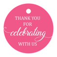 thumbnail image 1 of 100 Pcs Personalized Round Paper Tags - Thank You For Celebrating With Us Wedding Favor Gift Hang Tags Circle, 1 of 1