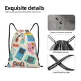 thumbnail image 4 of Xecao Playing Video Games Pattern Sports Drawstring Backpack - String Swim Gym Bag with Wet Proof Pocket for Women&Men-Small, 4 of 6