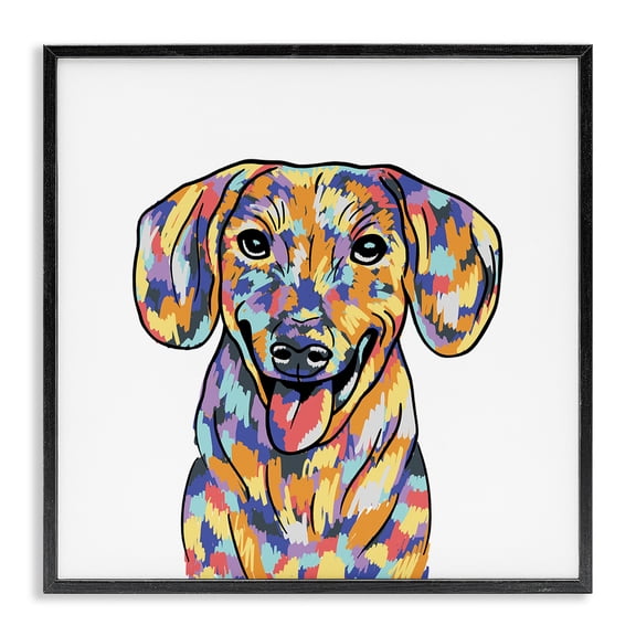 Stupell Industries Modern Modern Bold Dog Portrait Black Framed Giclee Art, 12 x 12, by Masey St. Studios