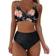 thumbnail image 5 of Sakmal Bikini Sets Women Swimsuits High Waisted Black Push Up Two Piece Swimwear Floral Padded Swimsuit Sets, 5 of 5