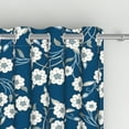 thumbnail image 4 of Aofoto Floral Printed Design Curtain, Light Blocking Window Curtain for Living Room/Bedroom,2 Panels, Blue, 42''x63'', 4 of 5
