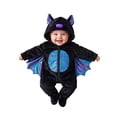 thumbnail image 3 of CUZIBR Baby Girls Halloween Costume Boys Fuzzy Bat Onesie Animal Romper Jumpsuit Hooded Zip Up Long Sleeve Eye-Catching Trick or Treat Clothes,Black,6-9 Months, 3 of 8