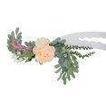 thumbnail image 3 of Respaldo de silla de boda, flores artificiales, decoración de flores para silla de boda con tela de hilo para decoraciones de pasillo de boda, 3 of 8
