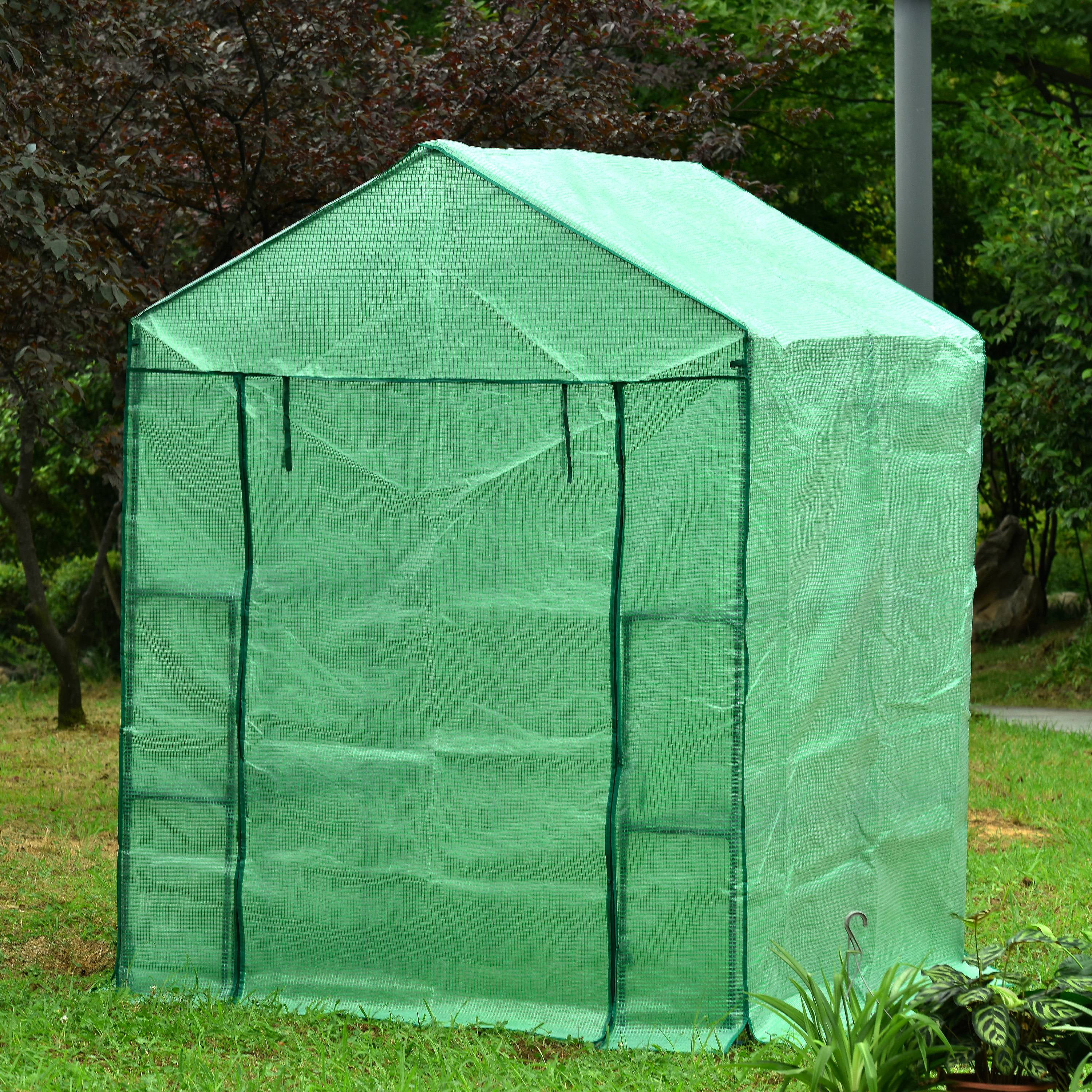 Genesis 61" L x 56" W x 79" H Portable Walk In Greenhouse with Heavy Duty Opaqua Cover