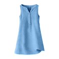 thumbnail image 6 of JIAYUE Summer Dresses For Women Sleeveless Classic V Neck Stylish A-Line Versatile Knee Length Casual Female Button Down Flowy Beach Dress, 6 of 6