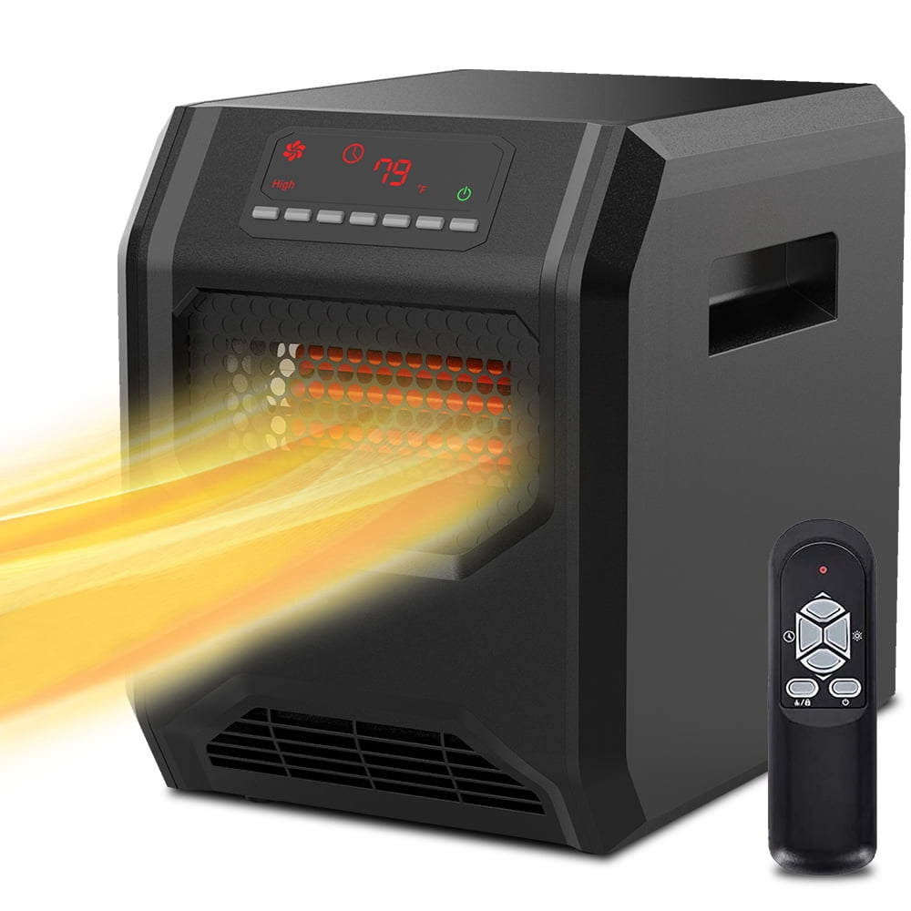 uhomepro Portable Space Heater, 750W/1500W Small Infrared Heater w/ Remote,  LED Display, 3 Working Modes, Safe Electric Heater for Home Office Bedroom  with Overheat Protection - Walmart.com