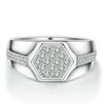 thumbnail image 3 of 18K Yellow Gold/White Gold Filled Men's Micro CZ 925 Silver Wedding Ring Sz 8-13, 3 of 5