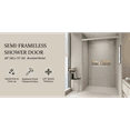 thumbnail image 5 of 56-60 in. W x 72 in. H Double Sliding Shower Door, Semi-frameless Bypass Bathroom Sliding Door with 1/4" (6mm) Tempered Glass for Walk-in Shower, Brushed Nickel 24D03-60BNX, 5 of 18