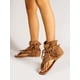 thumbnail image 3 of Women Tassel Decor Lace-up Front Thong Sandals, Faux Suede Fashion Sandals, 3 of 5