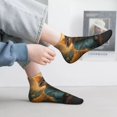 thumbnail image 4 of Salouo Sunflower Meditating Cat Pattern Unisex Middle Tube Socks,Middle-Finger Knee High Socks Over The Calf Tube Stocking Crew Stockings for Women and Men Tube Socks, 4 of 8