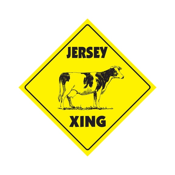 Jersey Xing Crossing Sign Zone Xing | Indoor/Outdoor | 14" Tall