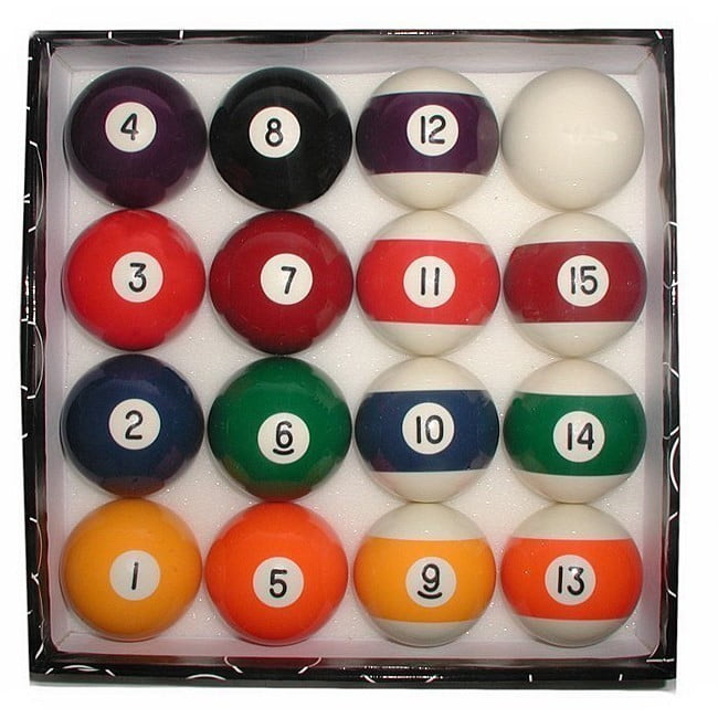 haxTON Standard Size Pool Ball Set Premium Quality Pool Balls Pool Table Accessories Billiard Ball Set Art Number Style Include Cue Ball Indoor Outdoor Game for Children Adult Beginner Professional 