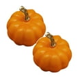 thumbnail image 5 of LKZQHMC Yellow Artificial Pumpkins, Harvest Decor Foam Pumpkin 2 PCS Set for Halloween Thanksgiving Fall Decorations, Realistic Faux Pumpkins for Festive Home Decor, 5 of 9