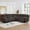 Brown-M085, variant on Oversized Power Reclining Sectional Sofa with Drawers, Storage Console, Cup Holders & Type-C Ports, Faux Fur L-Shaped Corner Couch with Recliners for Living Room,Dark Gray