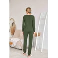 thumbnail image 6 of Ekouaer Womens Two Pack Sleep Set Long Sleeve Shirt and Jogger Bottoms Lounge Wear Nightwear with Pockets, 6 of 7