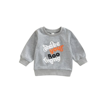 

Listenwind Toddler Baby Boy Halloween Outfit Shake Your Boo Thang Pullover Sweatshirt Crewneck Long Sleeve Shirt Clothes