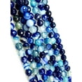 thumbnail image 3 of Natural Stripped Blue Agate Beads / Healing Energy Stone Beads / 6mm 2 Strand Gemstone Beads For DIY Jewelry Making / Faceted Round Shape Beads, 3 of 4