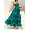 thumbnail image 4 of PRETTYGARDEN Women Strapless Maxi Dress Summer Floral Tube Top Ruched Beach Spring Wedding Guest Long Dresses, 4 of 9