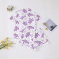 thumbnail image 4 of CAIVO Kids Tortoise Printed Lapel Short Sleeve Tops And Shorts Girls Comfortable Home 2 Piece Pajama Set For Sleep, 4 of 4