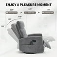 thumbnail image 5 of HSUNNS 360° Swivel Rocker Recliner Chair with Heat Massage, Chenille Manual Single Rocker Sofa Recliner Chair with Side Pockets for Living Room Home Theater, Dark Grey, 5 of 7