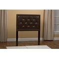 thumbnail image 2 of Becker Upholstered Queen Headboard with Metal Bed Frame, Brown Faux Leather, 2 of 5