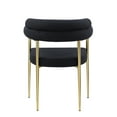 thumbnail image 4 of Mid-Century Modern Dining Chair Set of 2, Round Boucle Sherpa Backrest, Brushed Bronze Metal Legs, 4 of 7