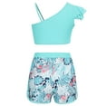 thumbnail image 3 of CHICTRY Girls 3 Piece Rash Guard Swimsuit Kids Sun Protection Bathing Suit Long Sleeve Swim Top with Tankini Mint Green 14, 3 of 8
