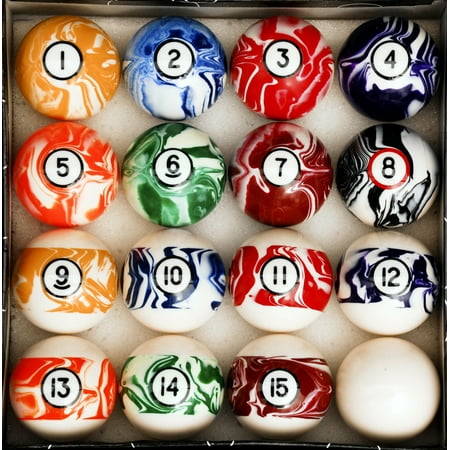 Style Ball Set Marble Swirl Style Billiard Table Pool Ball Set Regulation 2 1/4